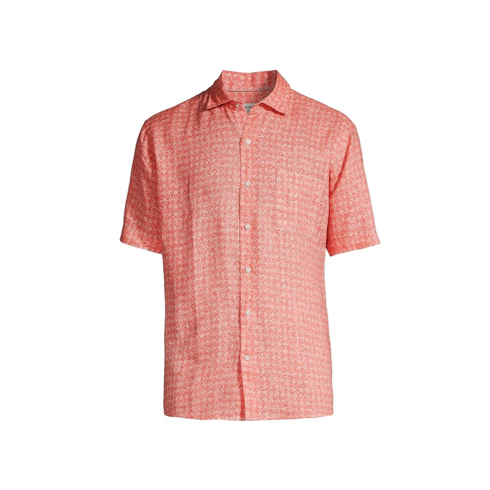 Peter Millar Crown Size L Sandblast Linen Sport Shirt Short Sleeve New